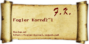 Fogler Kornél névjegykártya